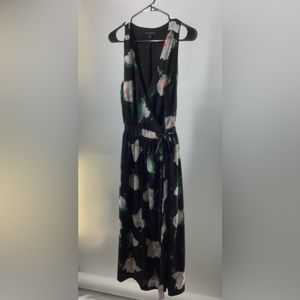 Banana Republic Sleeveless Wrap Dress Womens Size 8 Magnolia Floral Black.